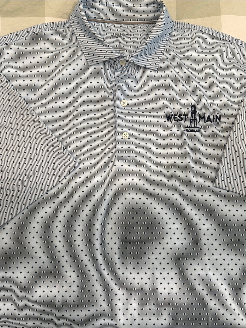 johnnie-O Light Blue Micro-Pattern Polo